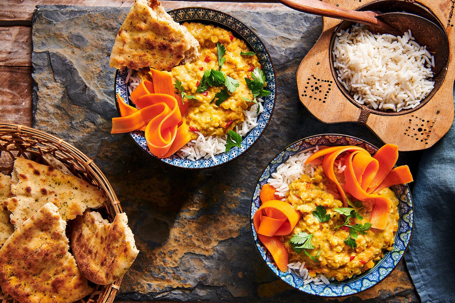 Milde Maleisische linzencurry & snelle wortelpickle