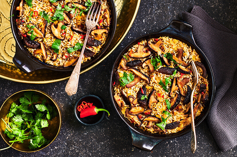 647 Basmatirijst Shiitakerijst garam masala uit oven