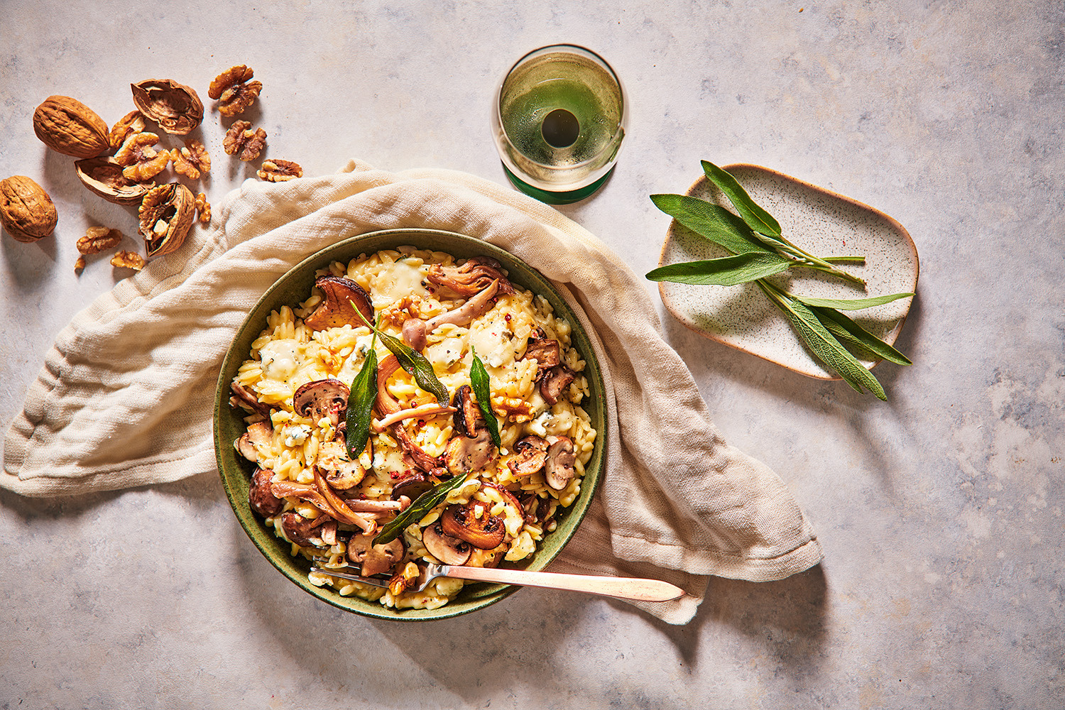 orzotto met paddenstoelen
