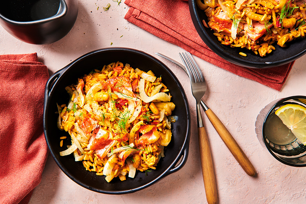 Paella met venkel en warmgerookte zalm-image