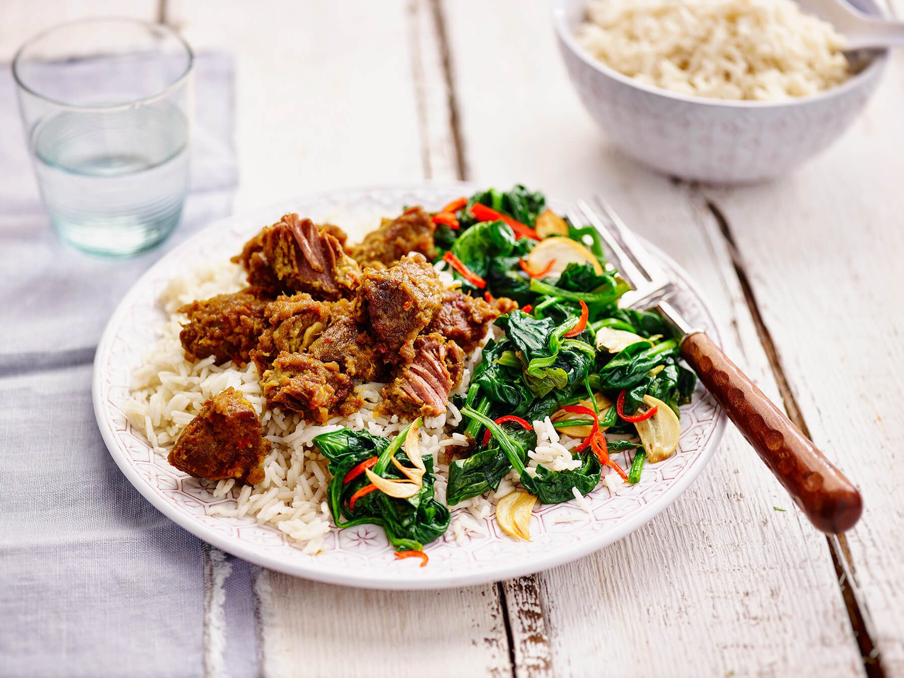 rendang met spinazie