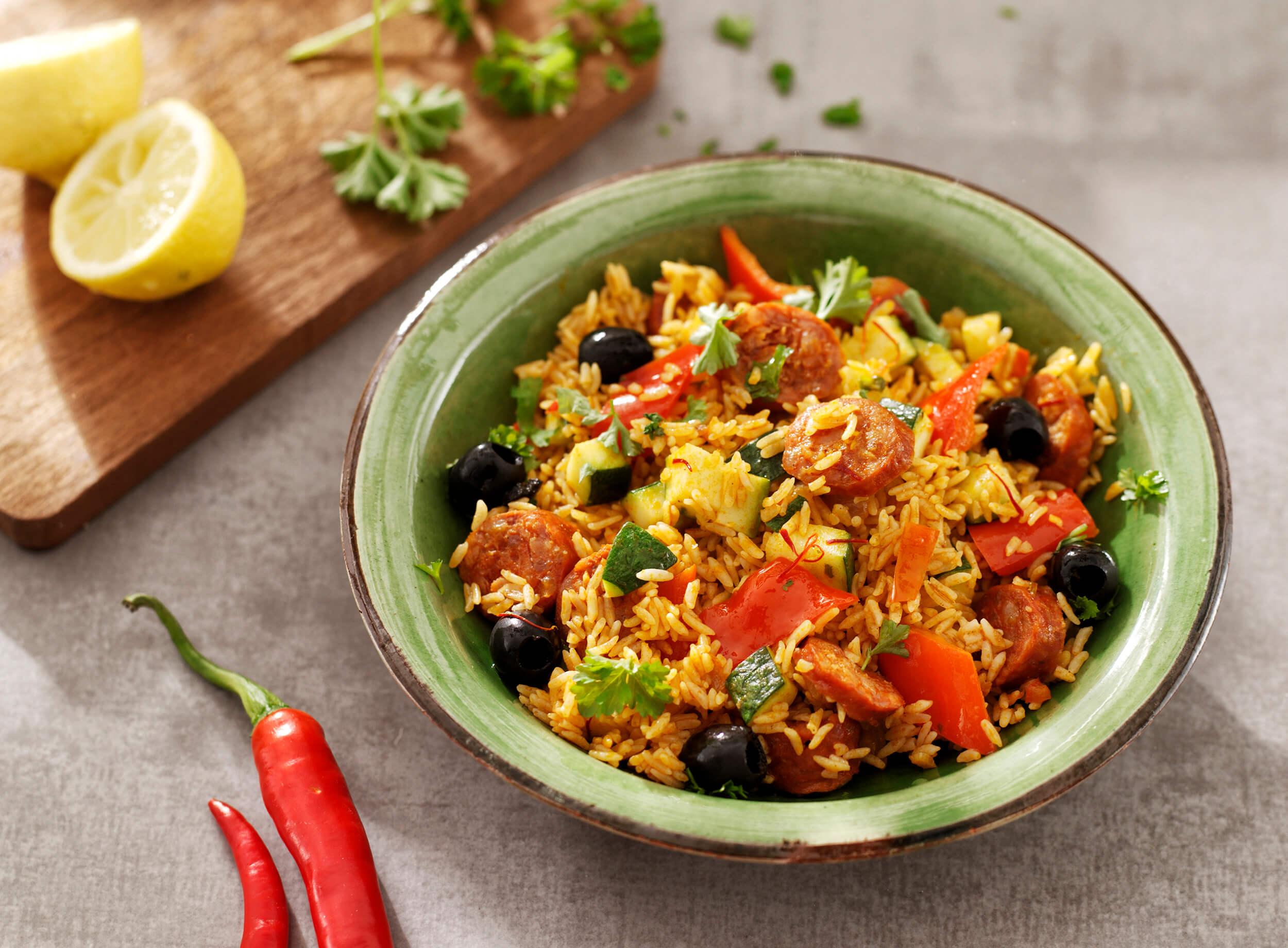 Spaanse rijst met chorizo en paprika