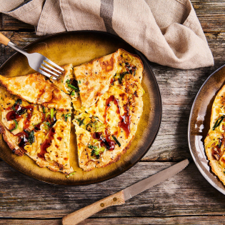 Prei-quinoapannenkoek met kaas