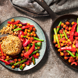 Haverrijst met harissagroenten 